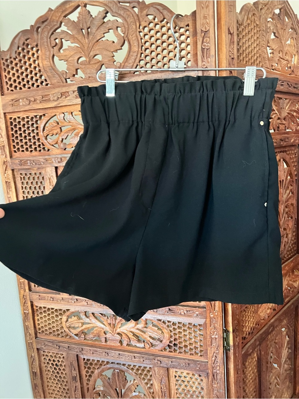 H&M High Waist Black Elastic Waist Shorts